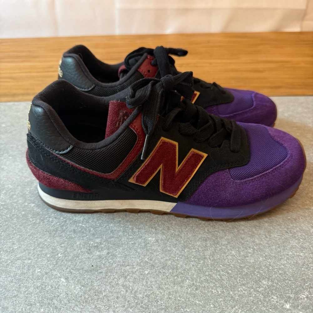 New Balance 574 My Story Matters Black History Month Sneaker Black Purple Size 7 - Picture 3 of 16